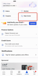 Flipkart Support step 2