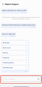 Flipkart Support step 3