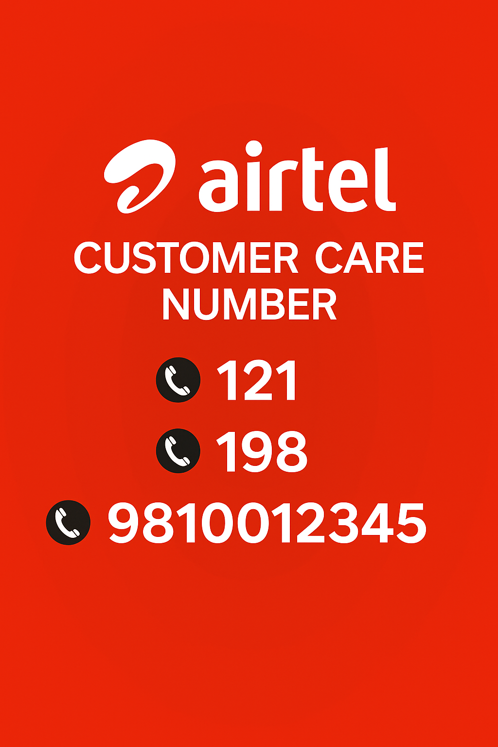 Airtel Customer Care Number 2025